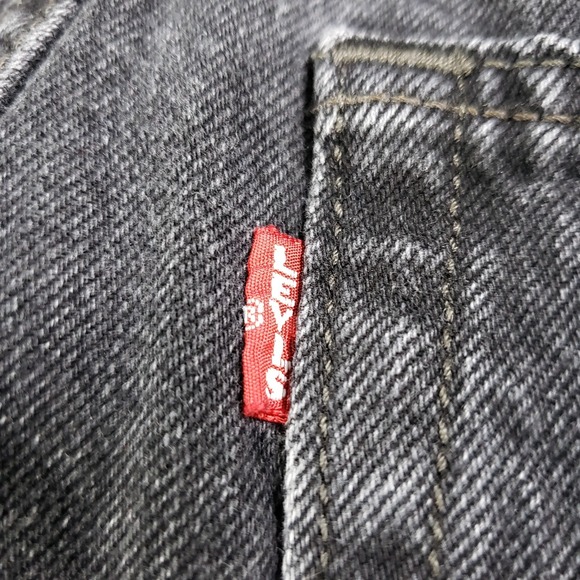 Levi's Wedgie Straight Jeans Women 26x28 Black Raw Hem Premium - Picture 9 of 14